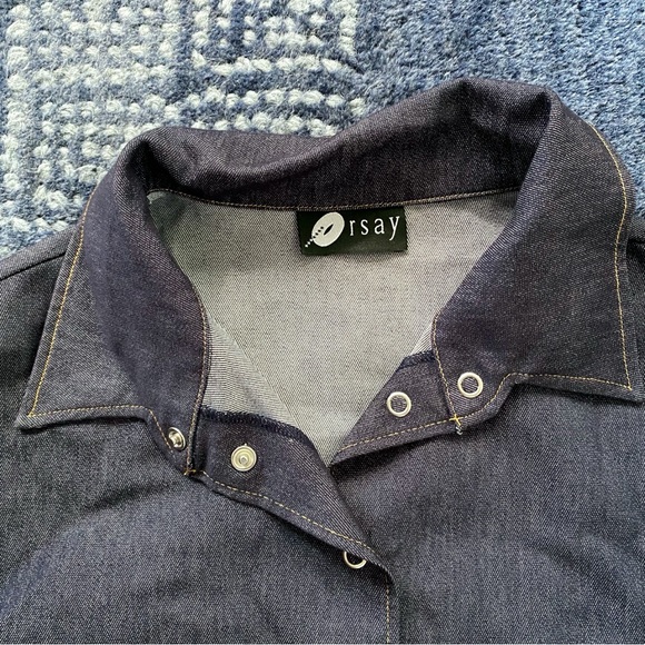 💙 ORSAY CASUAL NAVY DENIM LIKE CAPRI SLEEVE JACKET/DRESS! - Picture 7 of 14